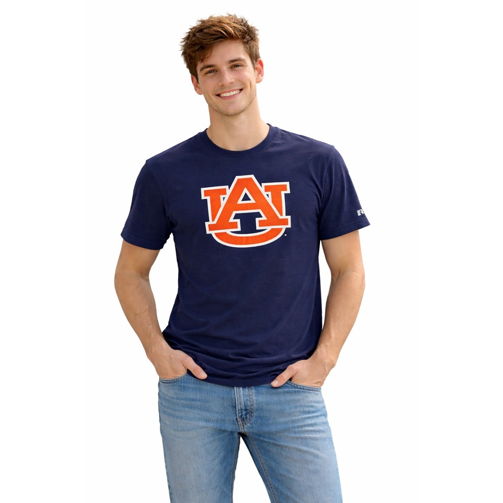 Russell Athletic Auburn Tigers Mens Shirt Medium AU Navy Blue T-Shirt RN104648 - Picture 2 of 7